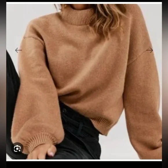 Something Navy Miranda Coil Neck Sweater In Camel Brown 
size XL - Picture 2 of 12